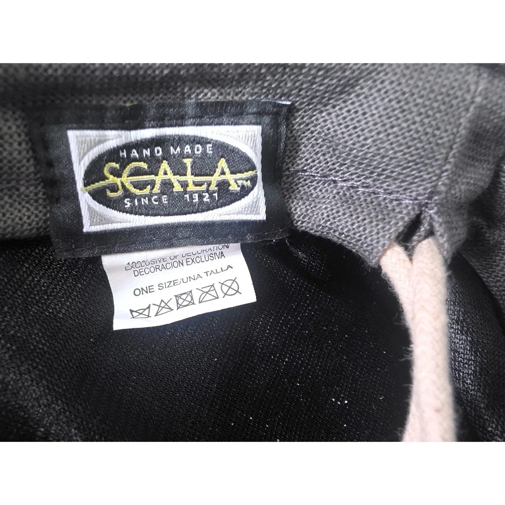 Scala Black Cotton Canvas Wide Brim Sun Hat Adjustable Chin Strap OSFM Australia